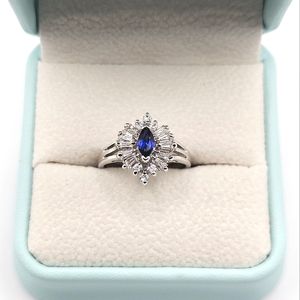 Vintage Blue Cz Ring